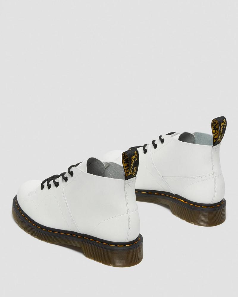 Dr Martens Church Smooth Lær Monkey Boots Herre Hvite | Norge 261SGL